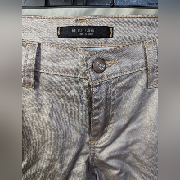 Kancan Metallic Skinny Jeans, Rose Gold, Size 7 - Picture 4 of 6